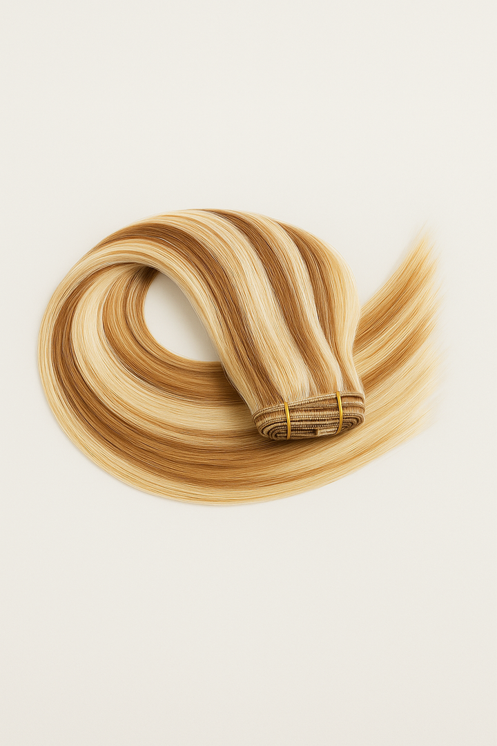 Clip-in #P18/60 (Balayage Rubio Vainilla/Rubio Dorado)